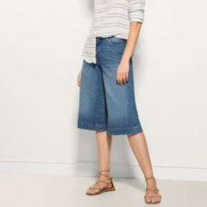 Denim Massimo Dutti Gauchos Culottes Cropped Jean Shorts (NWT)